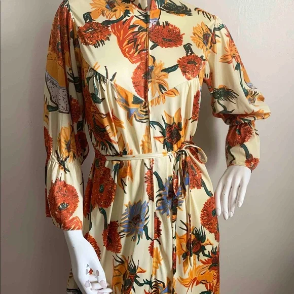 Vintage 1970s Van Gogh art print dress - Picture 8 of 15